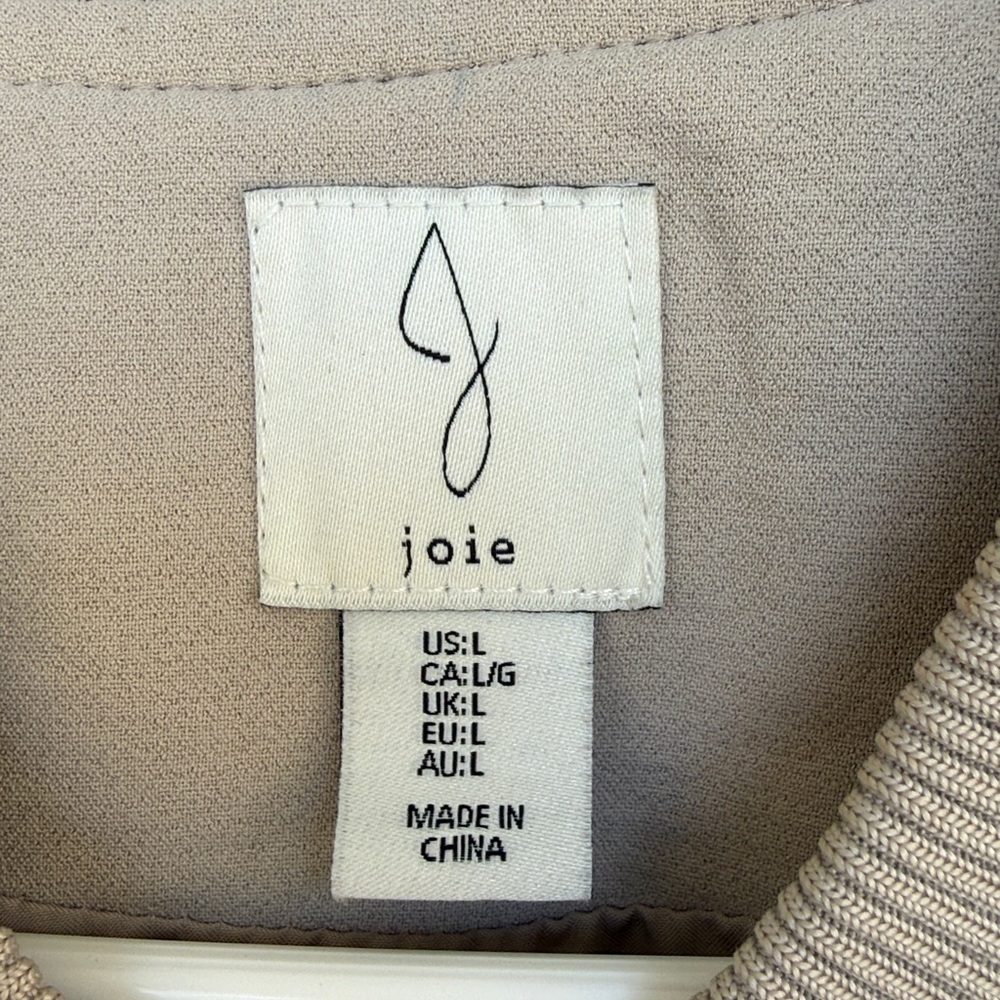 Joie Taupe Bomber Jacket Size Large - Picture 2 of 11
